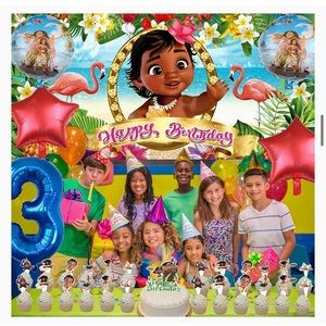 JUMPHOP Moana 3rd Party Supplies | For Girls | Decorations